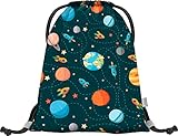 Baagl Turnbeutel Kindergarten, Sportbeutel für Jungen, Turnsackerl Kinder Sport Beutel Schuhbeutel Sportsack (Planeten)
