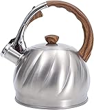 Teekessel Wasserkessel Herdplatte 2L Flötenkessel Edelstahl Teekessel Pfeifteekanne für Gasherd Induktionsherd Campingkessel Herdkessel Wasserkessel Reiseteekanne