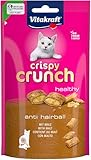 Vitakraft Crispy Crunch, knusprige Snackkissen gefüllt mit Malz, Katzensnack, zur Vorbeugung von Haarballen, ohne Zusatz von Zucker (1x 60g)