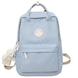 GSenhui Kawaii-Rucksack mit Weißer Bär Anhänge für Teenager Mädchen Kinder Schulranzen Aesthetic-Backpack School Bag Kinderrucksäcke Laptop Schulrucksack