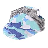 POPETPOP 1Pc Hündchen Kinn Cowboy Visor Sunbonnet Himmelblau Haustier Einstellbar Baseball Camouflage Hundehut Haustiere Riemen Sonnenhut Für S