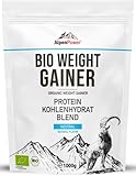 AlpenPower BIO Weight Gainer Neutral 1 kg I 100% natürliche Zutaten & ohne Zusatzstoffe I Hochwertige Protein-Kohlenhydrat Mischung I Für Muskelaufbau