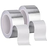Beekeg 2 Stück 48mm x 10 M aluminium klebeband,ofenrohr alu klebeband,hitzebeständiges Band zum Versiegeln, Reparieren und Isolieren,klebeband hitzebeständig