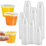 Kleemeiero 300 Stück Schnapsgläser Plastik 40ml/4cl Shotgläser Wiederverwendbarer Plastikbecher Trinkbecher Transparent Shot Becher Partybecher Schnapsbecher für Geburtstage Verkostung Partys