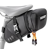 WOTOW Fahrrad Satteltasche Fahrradtasche mit Reflektierender, Wasserdicht 2L Fahrradsitz Tasche Werkzeugtasche für Straße Montainbikes, Rennräder, 26 * 11 * 7.5CM