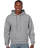GILDAN Herren Adult 50/50 Cotton/Poly. Hooded Sweat Sweatshirt, Grau (Sport Grey), Large (Herstellergröße: L)