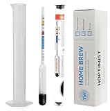 Hydrometer Alkoholmesser Wein und Bier – Bierspindel mit Messzylinder Vinometer für Wein – Ideale Ausrüstung für die Wein- und Bierherstellung inklusive 100-ml-Probenglas-Aräometer