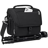 RAINSMORE Kameratasche Spiegelreflex DSLR SLR Fototasche Groß mit Regenschutzhülle Taschen für Fotografen Kamera Objektive Zubehör Schwarz