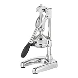 Cilio AMALFI Saftpresse Manuell | rostfreier Edelstahl | Zitruspresse Handpresse für 25% mehr Saft | geringer Kraftaufwand | Profi Fruchtpresse | 20 × 23,5 × 44 cm, Chrom