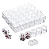 NBEADS 3 Sets/90 Stück Acryl Perle Lagerung Behälter, Kunststoff Transparent Perlen Aufbewahrungsboxen mit Abgerundeten Schraubdeckeln Für Nagelkunst Werkzeuge Kleine Teile Perlen Acrylfarben Schmuck
