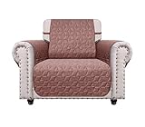 Ameritex Stuhlbezug mit rutschfestem Hundepfotenabdruck, 100 % wasserabweisend, gesteppt, Möbelschutz, Schonbezug für Hunde, Kinder, Haustiere, Stuhlbezug für Ledercouch (Rosa, 58,9 cm)