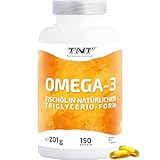 TNT Omega 3 (150 Kapseln) • 2760mg Fischöl mit EPA & DHA pro Tagesdosis • Hochdosiert und laborgeprüft
