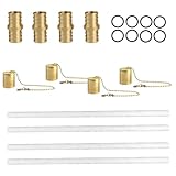 Weinflaschenfackel-Dochte – Gartenfackel-Set, Tischlaternen | Weinflaschen-Taschenlampen-Set, Kupfer-Lichtabdeckung und Messing-Dochthalter, Fackeldochte, Messing-Dochthalterung für effektive