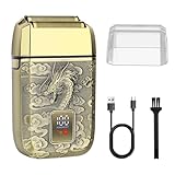 HIENA PRO Professioneller Folienrasierer für Männer, kabelloser Präzisionstrimmer für Glatzen, Elektrorasierer, Doppel-Folien-Trimmer, wiederaufladbar über USB, Geschenk für Männer