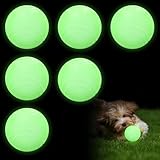 GBKDQQ 6 Stück Glow In The Dark Hundeball, 6cm Leuchtende Gummi-Hundebälle Unzerstörbar Hundeball, Hund Interaktive Hund Ball mit hoher Sprungkraft für kleine, mittlere und große Hunde