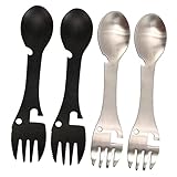 BESPORTBLE 4 Stück Löffel Utensil Baldachin Zelt Lichter Grill Herd Besteck schneidewerkzeug schnittschutzbeinlinge Geschirr aus Edelstahl Flaschenöffner für unterwegs Rostfreier Stahl