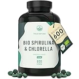 Bio Spirulina & Chlorella Presslinge – 600 Tabletten – Hochdosiert mit 6.000 mg pro Tag – Vorrat für 50 Tage – Hergestellt & laborgeprüft in DE – Vegan & frei von Zusätzen – TRUE NATURE