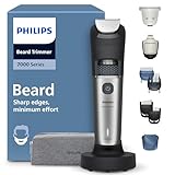 Philips Bartschneider 7000er-Serie – selbstschärfende Metallklingen, 40 Längeneinstellungen, BeardSense-Technologie, Haarkollektor, 100% wasserdicht, breiter Trimmer, Modell BT7670/15
