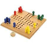 SOIMISS Mini Bambus Flugschach für Tragbares Gesellschaftsspiel Logik Denkspiel Intelligentes Interaktives Brettspiel Gedächtnis und Koordination