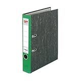 Herlitz 11012390 Ordner maX.file nature A4 5cm grün, Wolkenmarmorbezug/Papier grau, 5er Packung