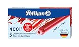 Pelikan Großraum-Tintenpatronen 4001 Tinte Brilliant-Rot, 5 Stück