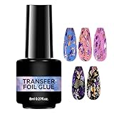 Nagelfolienkleber – langlebiger Nagelkleber, 8 ml, einfache Anwendung, UV-Lampe erforderlich, Folienbindung, langlebige Aufkleberfixierung | Kreative Fingernagel-Kunstlösung, perfekt für das Basteln i