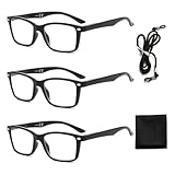 Suertree Lesebrille Feder Scharnier 3 Pack Sehhilfe Augenoptik Brille Lesehilfe für Damen Herren 2.0X BM151
