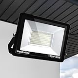 Wegoodlife 100W LED Strahler Außen, Superhell 8140LM Scheinwerfer, IP66 Wasserdicht Fluter Flutlicht, 6500K Kaltweiß Aussenstrahler, Außen Sicherheitsbeleuchtung für Lager Garten Garage Hof Parkplatz