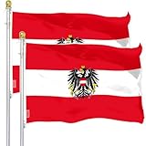 ElevaPulse 2 Pcs Österreich Fahne mit Adler – Premium Polyester, 90 x 150 cm, Hochwertige Handwerkskunst, Ideal für Zuhause, Garten und Veranstaltungen