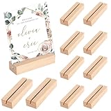 Sprifityy 10 STK Hypotenuse Kartenhalter Holz, Tischkartenhalter Buchenholz,Fotokartenhalter aus Holz für Hochzeiten, Bankette und Partys, Menükartenhalter Fotohalter Postkartenhalter （Holzfarbe）