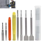 SDS Plus Meißel Set, Meißel für die Metallbearbeitung, Fliesenmeißel Set, Meißelset für Beton, Mauerwerk, Fliesen, Fliesenkleber, Naturstein