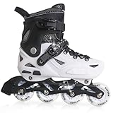 Kinder Inliner für Jungen, Inline Skates Rollschuhe Verstellbare 4 Größen für Jungs Mädchen, geeignet für den Innen- und Außenbereich, Weib, S(31-34 EU)
