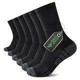 FALARY Socken Herren 43-46 Schwarz Sportsocken Tennissocken Damen, Atmungsaktive Herrensocken Thermo Wintersocken, Laufsocken Tennis Socken Activewear Crew-Socken Trekkingsocken 6 Paar