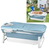 YUENFONG Badewanne Erwachsene Faltbare Bathtub Sitzbadewanne, Klappbare XL wanne mit abnehmbar Abdeckung, PP Material und Kunststoff, Größe: 128x 62 x 52 cm