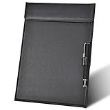 GORESE Klemmbrett A4 Leder Schreibbrett A4 Klemmbrettmappe Clipboard Speisekarte mit Magnetisches Clip und Stiftclip für Konferenzmappe Büro Klassenzimmer Restaurant Bar Café