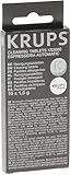 Krups Reinigungstabletten XS3000 | für alle Kaffeevollautomaten von Krups | 10 Stück | hygienische Komplett-Reinigung | einfache Verwendung, Transparent, Weiß