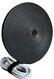 Hazarox 20 Meter Klettband Klettverschluss, wiederverwendbar Klett Kabelbinder Frei Zuschneidbar, aus Wiederverschließbar klettbänder für Kabelmanagement Kabel Organizer, Schwarz, 10mm Breit