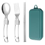 Reisebesteck-Set, Camping-Besteck-Set,Tragbares Reisebesteck - Tragbare Edelstahl-Utensilien, Reisebesteck-Sets inklusive wiederverwendbarem Löffel, Gabel und Essstäbchen für