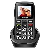 artfone C1+ Seniorenhandy ohne Vertrag | Dual SIM mit Notruftaste | Lange Standby-Zeit | Großtastenhandy mit Ladestation | Mobile Rentner Handy
