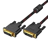Komost DVI-auf-DVI-Monitoradapterkabel, 3 m, DVI-D 24+1-Kabel, Stecker auf Stecker, digitales Video-Monitorkabel mit Ferriten, Signalübertragung für verbessertes Display-Erlebnis