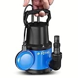 FOTING Tauchpumpe 400 W, 8000 l/h, Förderhöhe max. 8 m, Eintauchtiefe max. 7 m, einstellbarer Schwimmerschalter, Thermoschutz, für Pool und Keller