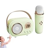 Tragbare Karaoke-Maschine | Tragbares Karaoke-Lautsprecher-Mikrofon – Tragbarer kabelloser Karaoke-Lautsprecher mit Mikrofonen, kreative Karaoke-Maschine mit Sprachwechseleffekten