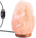 Lunartec Salzlampe: LED-Salzkristall-Lampe mit Echtholzständer, LED-Leuchtmittel, 2-3 kg (Salzleuchte, Salzlampe LED)