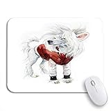 Gaming mouse pad entzückende chinesische crested dog red kostüm porträt tiere aquarell rutschfeste gummi backing computer mousepad für notebooks maus matten