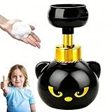 Seifenspender Katze, 300ml Schaum Seifenspender, Niedlicher Schaumseifenspender, Küche Deko, Katze Pfotenabdruck Dispenser, Schwarz Soap Schaumspender für Badezimmer,Arbeitsplatte,Küche