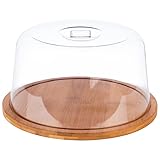 APS 825 Tablett mit Haube - Rundes Holztablett aus Bambus mit Abdeckhaube (Ø 25 cm, Höhe: 13,5 cm) - Käseglocke, Käsebrett