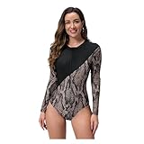 Neoprenanzug Frontreißverschluss Surfing Neoprenanzug Frauen Rash Guards Langarm Dreieck Shorts Einteiler Bademode Schnorcheln Tauchanzug(M)