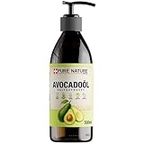 PURE CHEMICAL - Bio Avocadoöl + Spender 0,5L - Kaltgepresst - Unraffiniert - 100% Natürlich - Naturrein - Nachhaltig - Natürliches - Reines - für Haare, Gesicht, Körper, Haut, Nägel