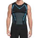TEEPIRE Herren-Kompressions-Shirts, athletisch, ärmellos, Tank-Top, trockene Passform, Laufen, Sport, Workout, Baselayer, Unterhemd, Schwarz, Klein