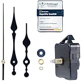 LUSEE Uhrwerk für Wanduhr Lautlos mit Kurzer Uhrzeiger, Quarz Uhrwerke für Wanduhren Mechanismus Ersatz Zubehör Uhrzeigerset zum Basteln (Schaft: 16mm / 0,62Zoll)